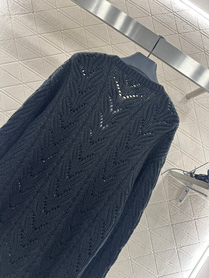 25fw Bow hollow knitted skirt