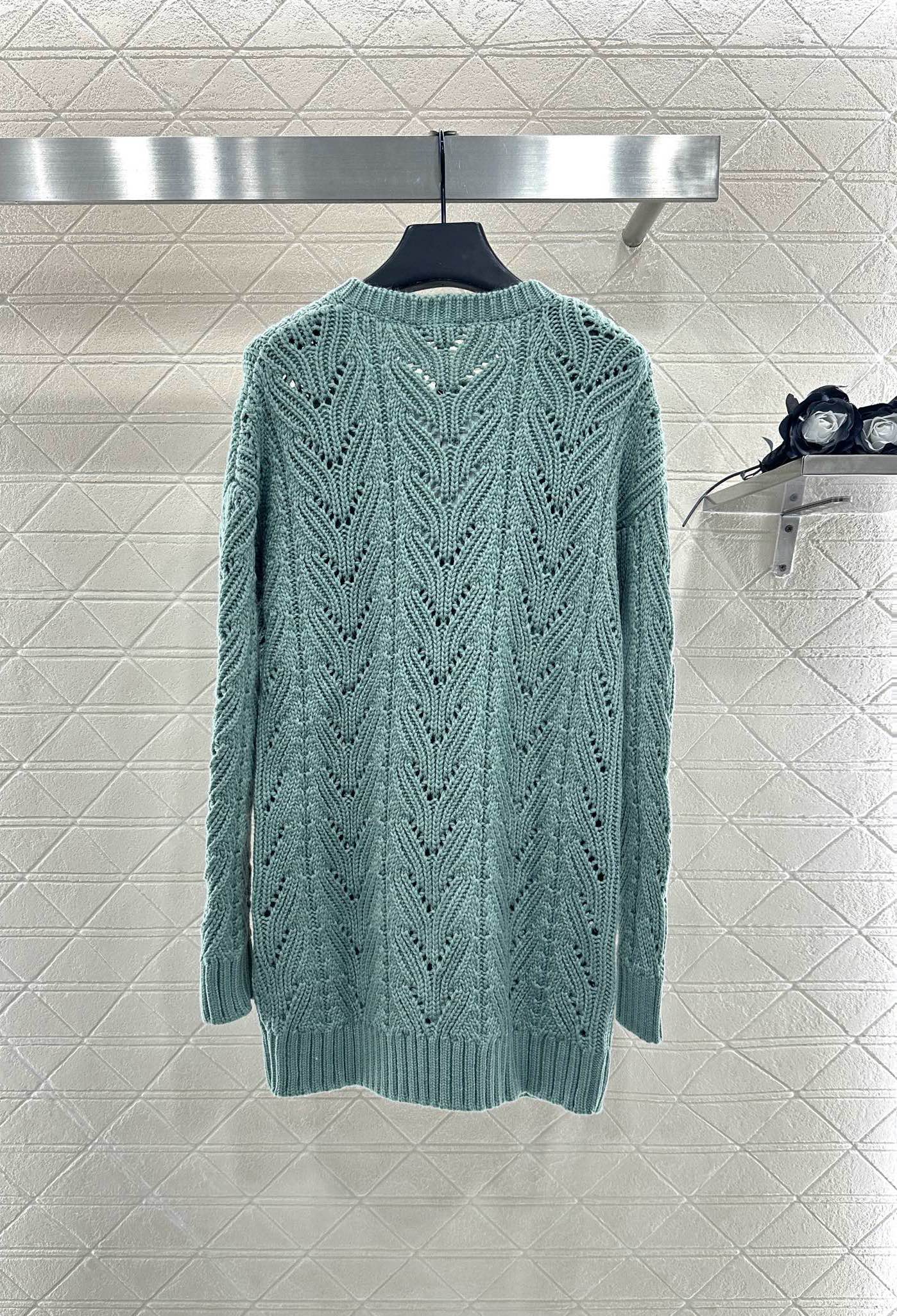 25fw Bow hollow knitted skirt