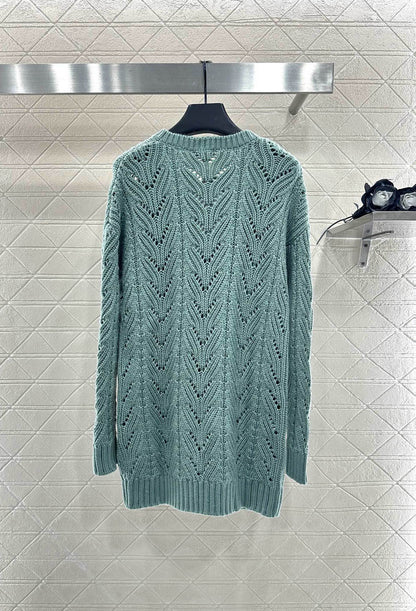 25fw Bow hollow knitted skirt