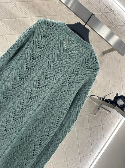 25fw Bow hollow knitted skirt