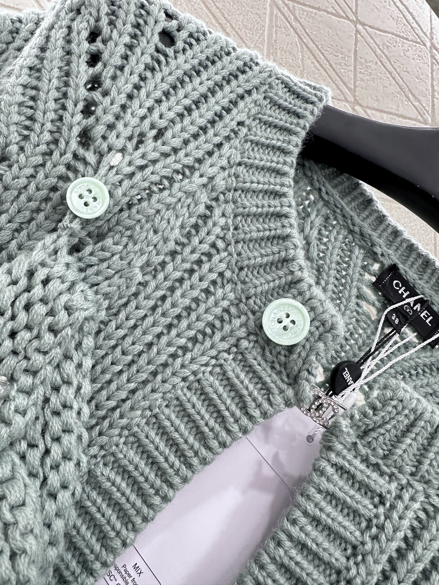 25fw Bow hollow knitted skirt