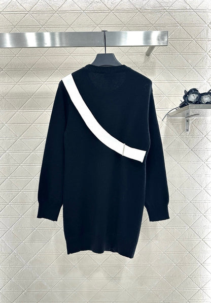 25fw Hooded bow knit dress