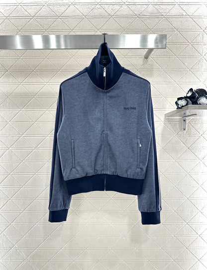 25fw Color blocking jacket short skirt set