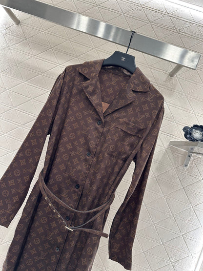 Printed belt lining dress