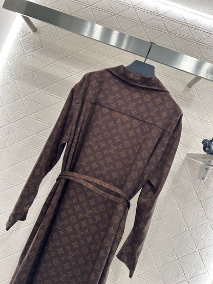 Printed belt lining dress