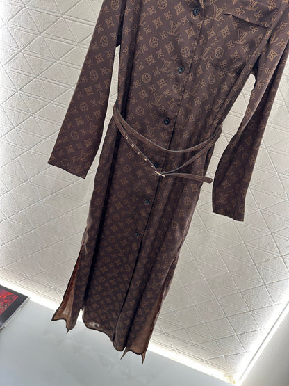 Printed belt lining dress