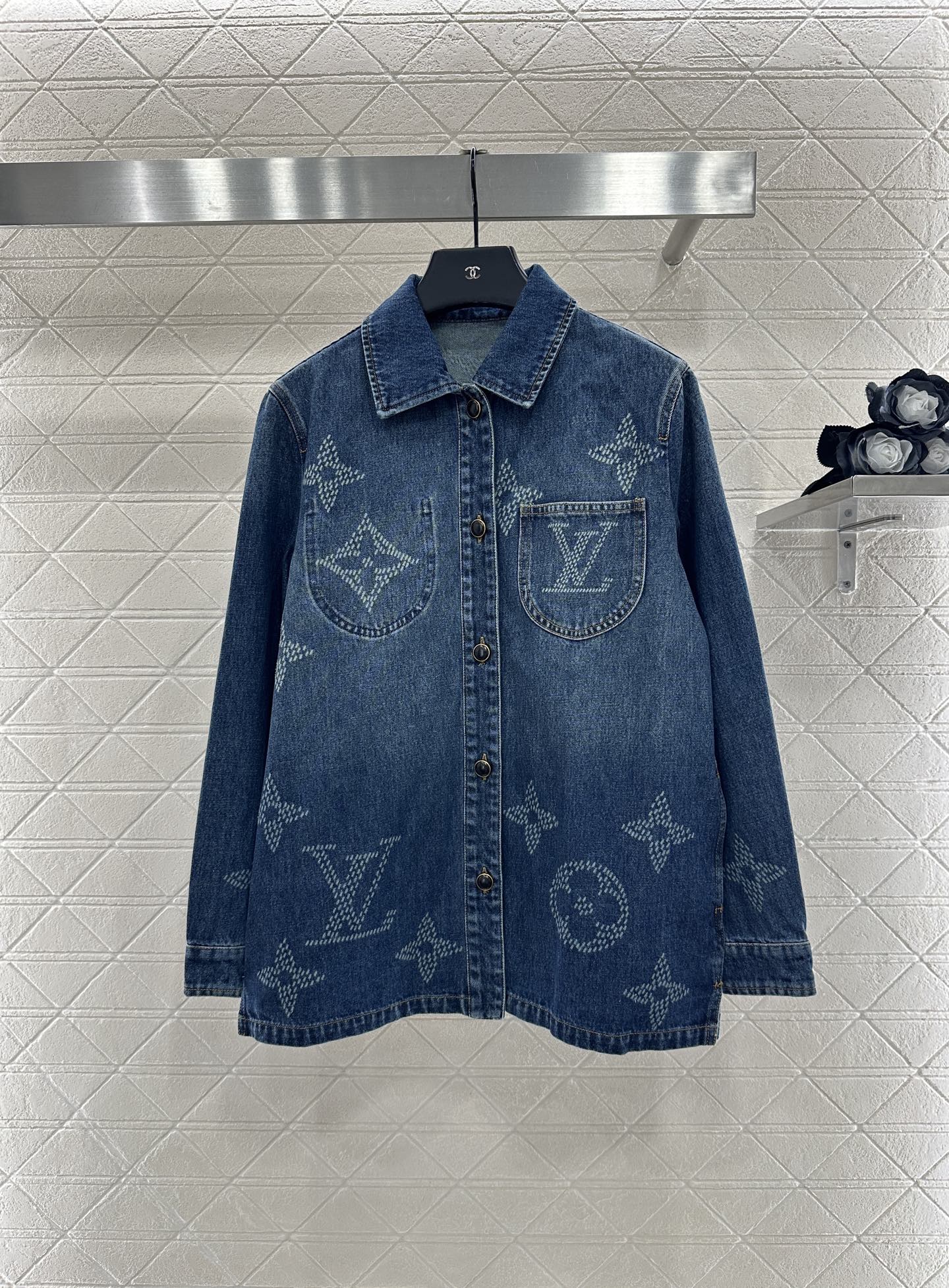 Laser printed denim shirt