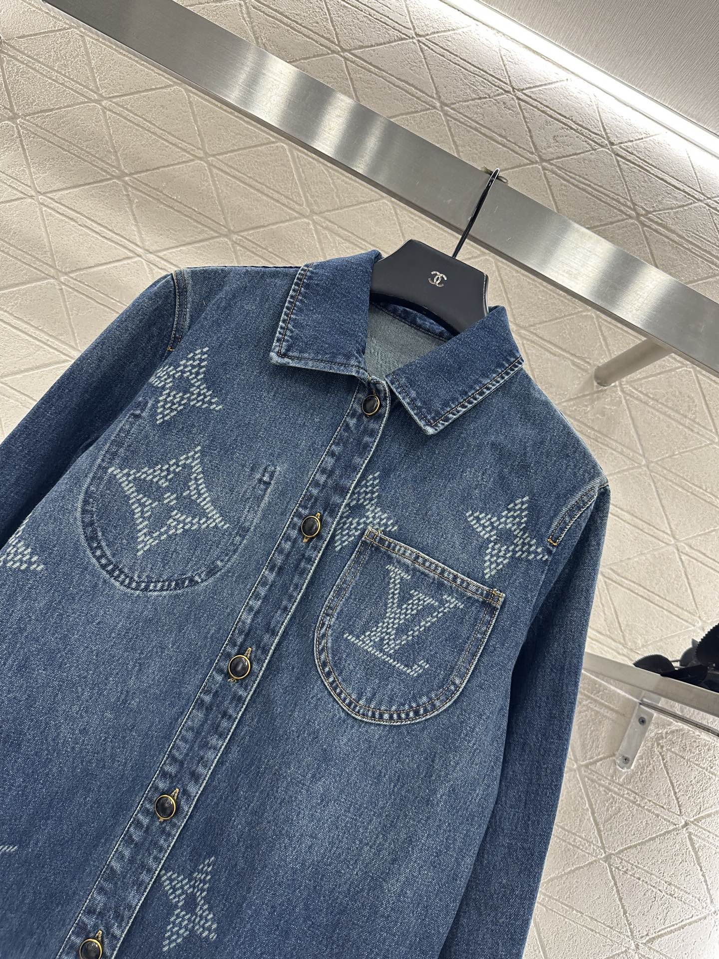 Laser printed denim shirt