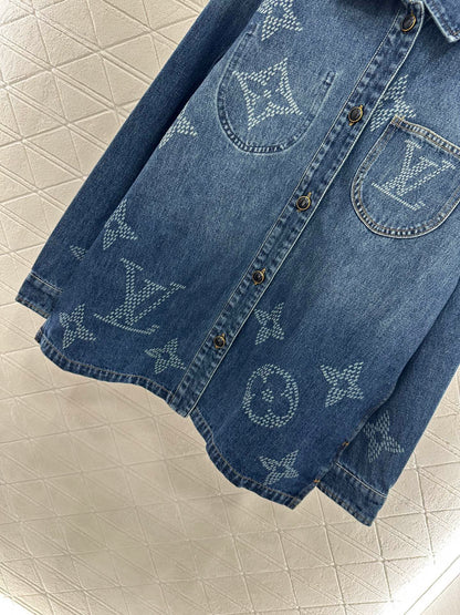 Laser printed denim shirt