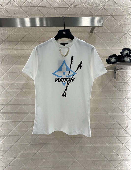 Chain round neck printed T-shirt