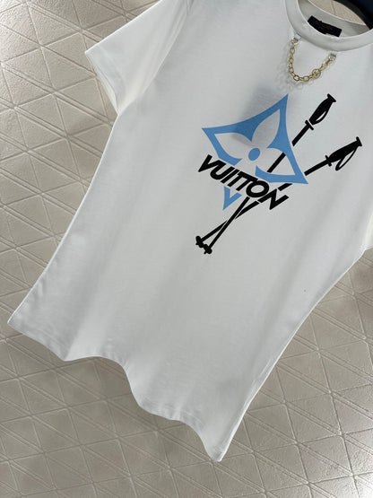 Chain round neck printed T-shirt