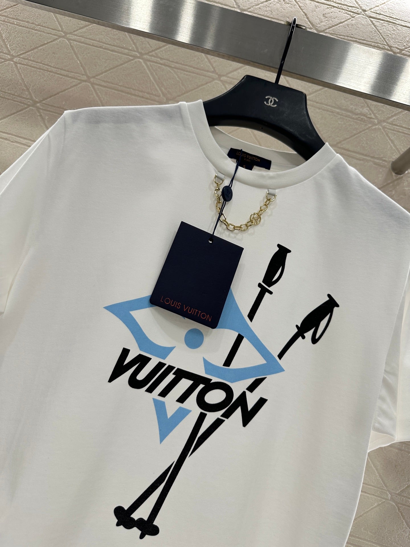 Chain round neck printed T-shirt