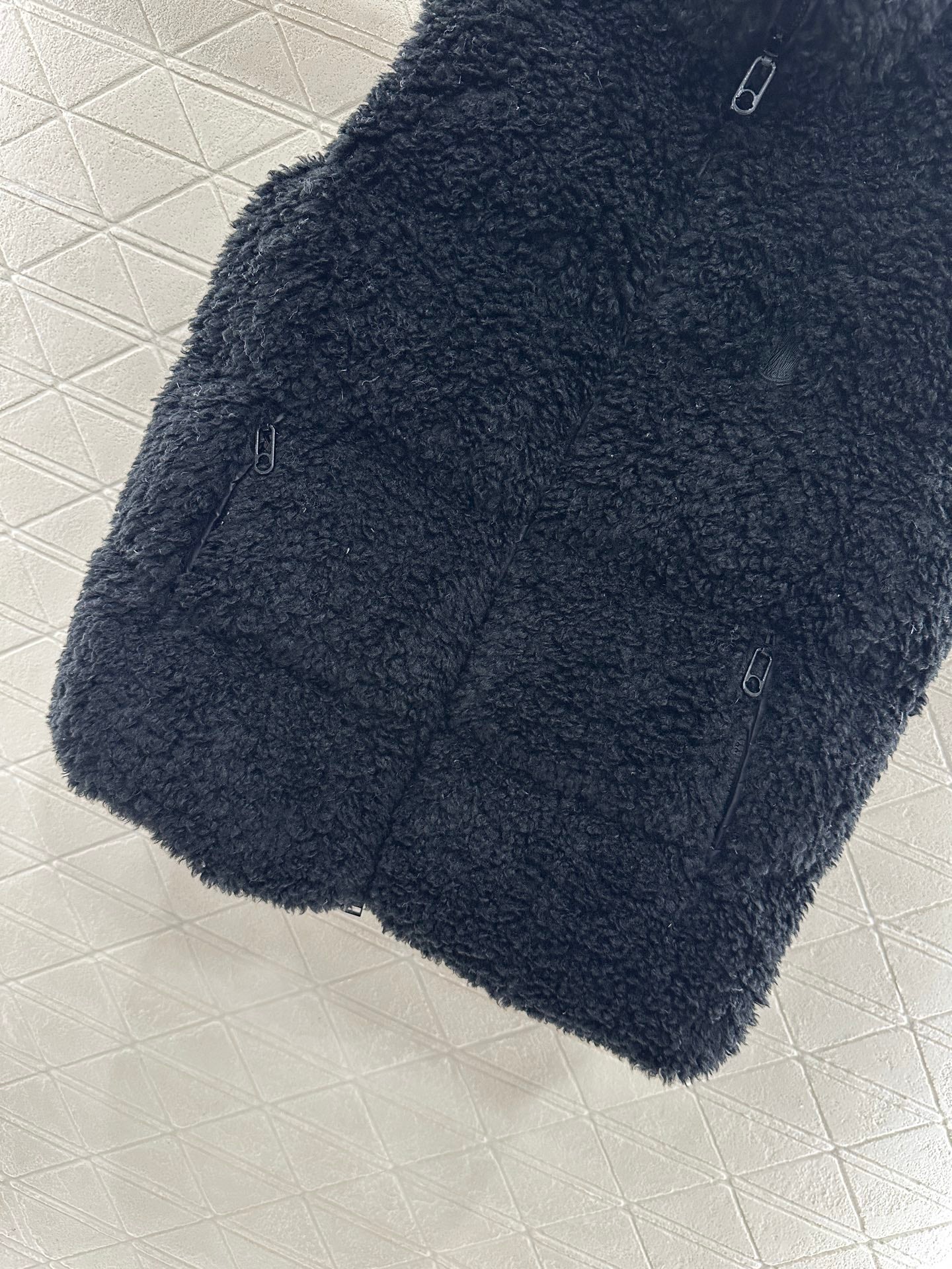 Teddy plush zipper down vest