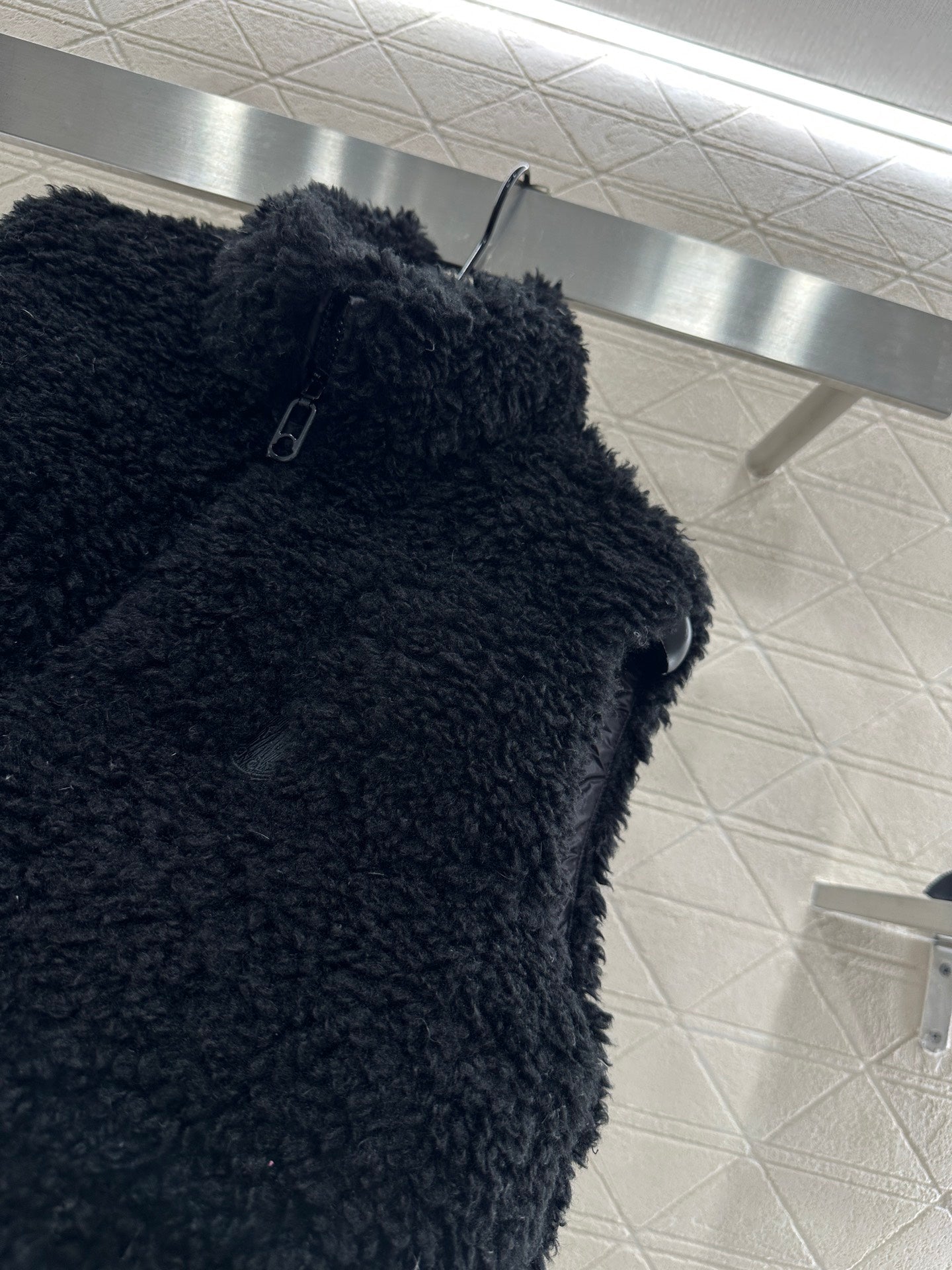 Teddy plush zipper down vest