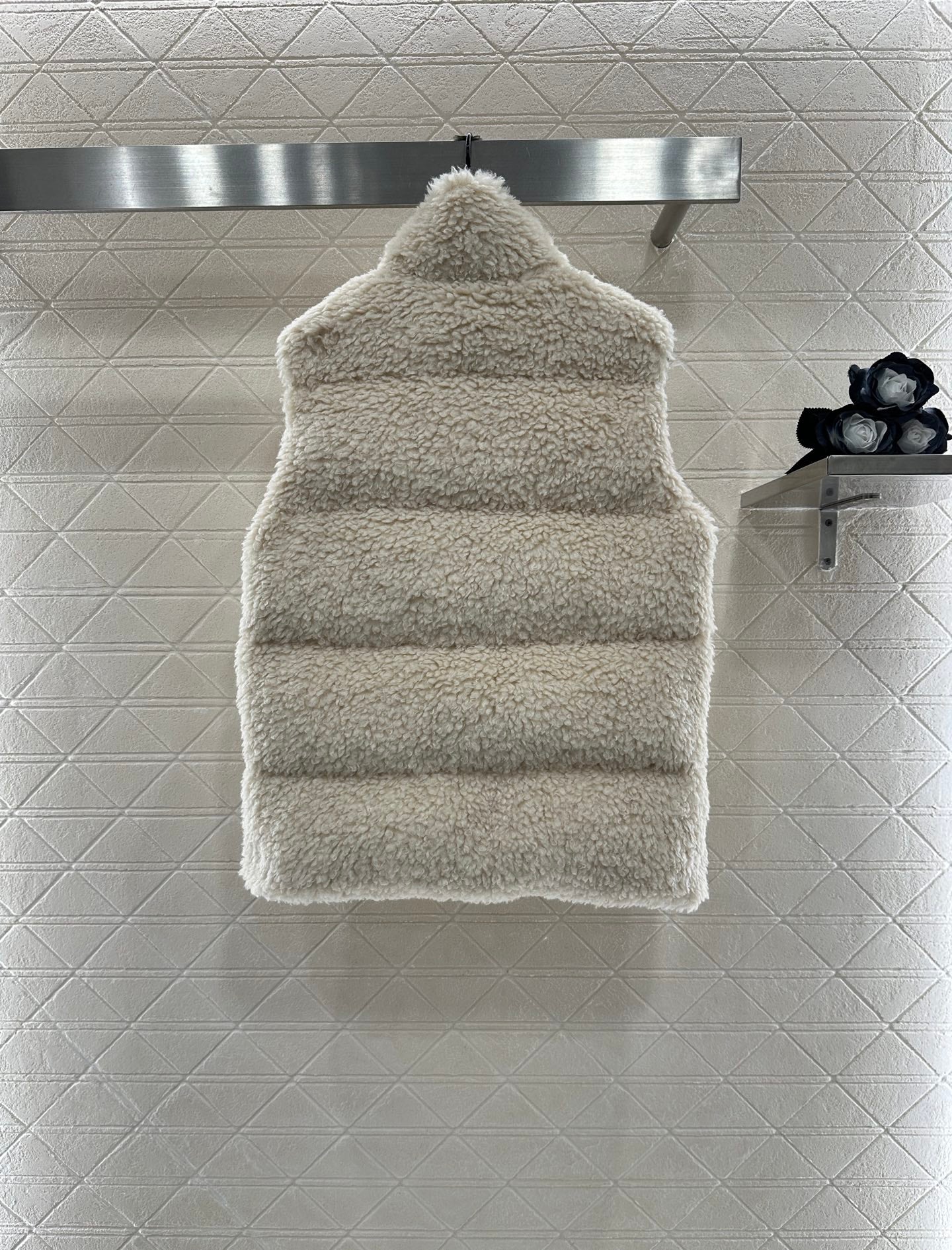 Teddy plush zipper down vest