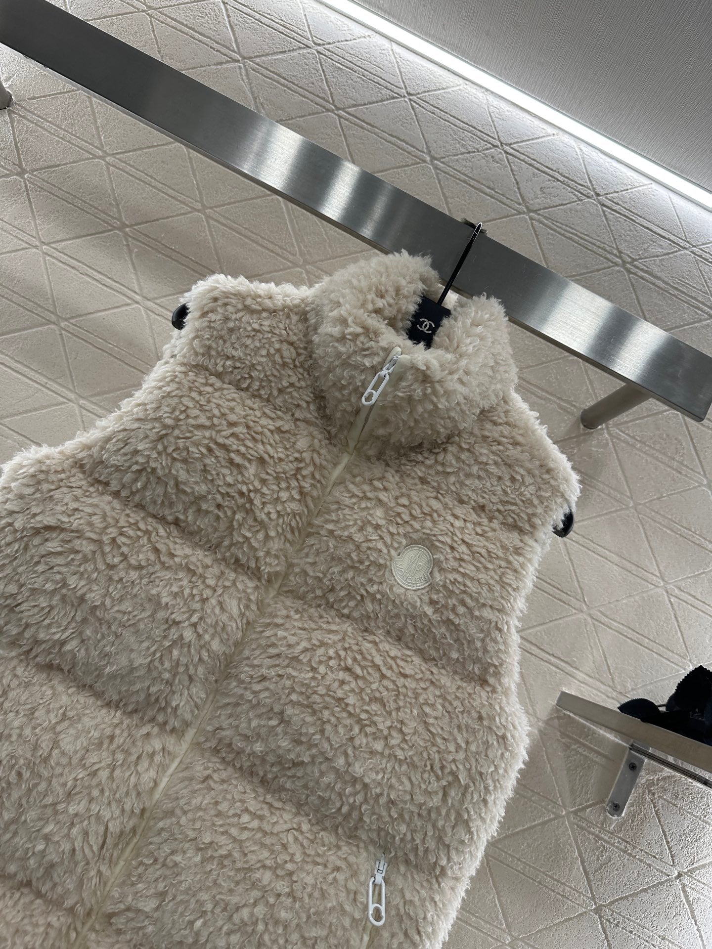 Teddy plush zipper down vest