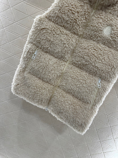 Teddy plush zipper down vest