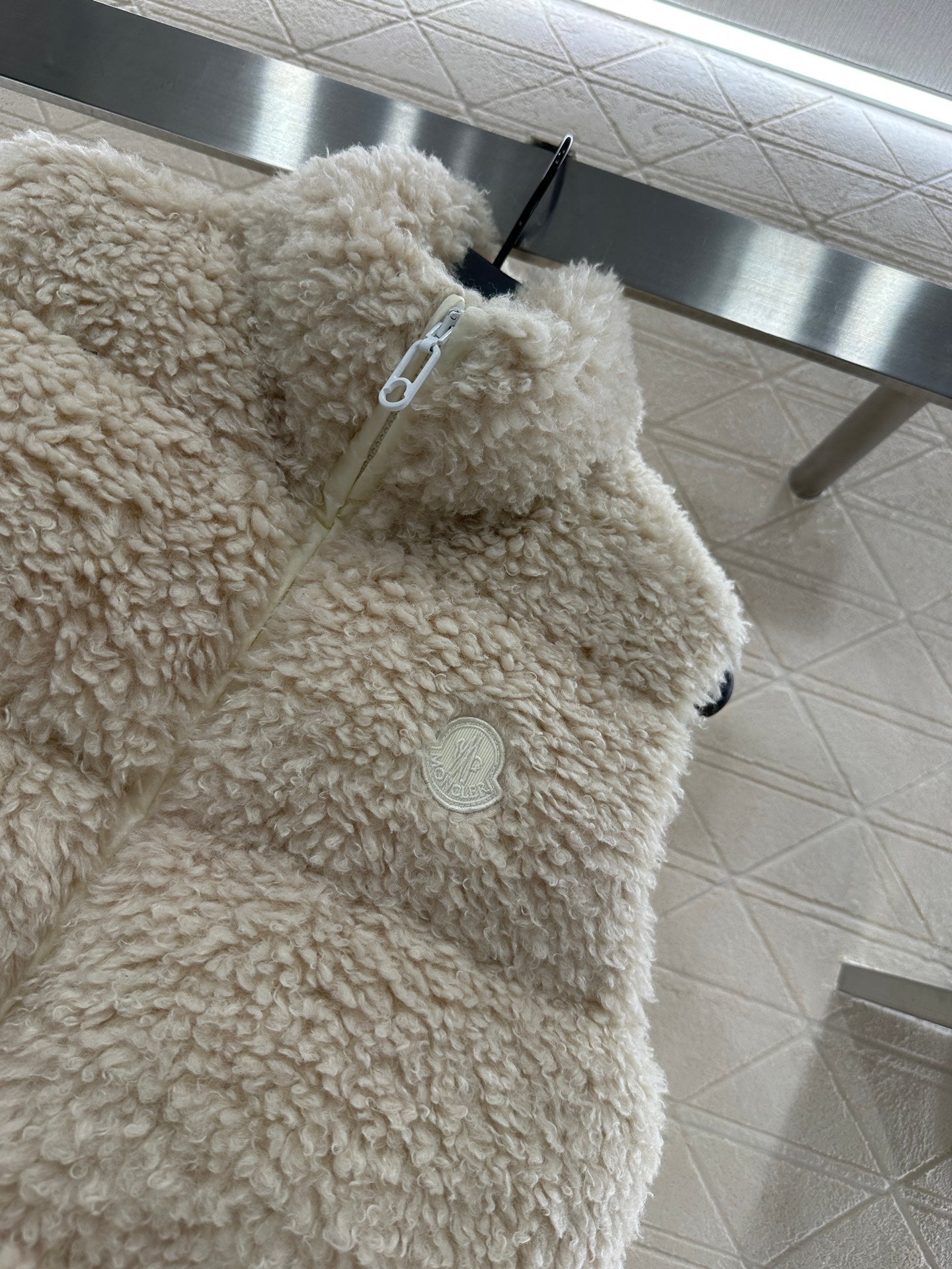 Teddy plush zipper down vest