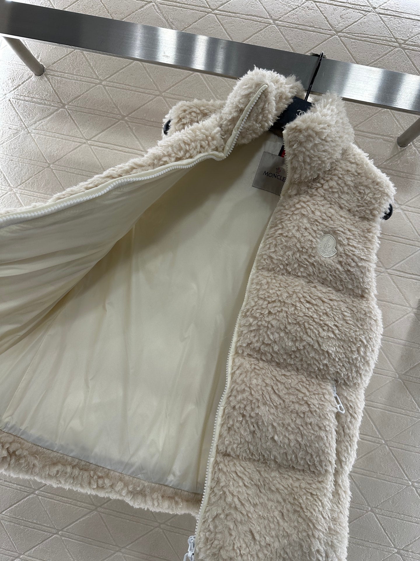 Teddy plush zipper down vest