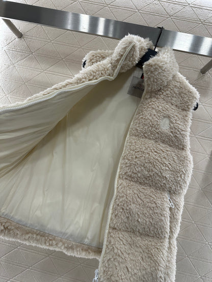 Teddy plush zipper down vest