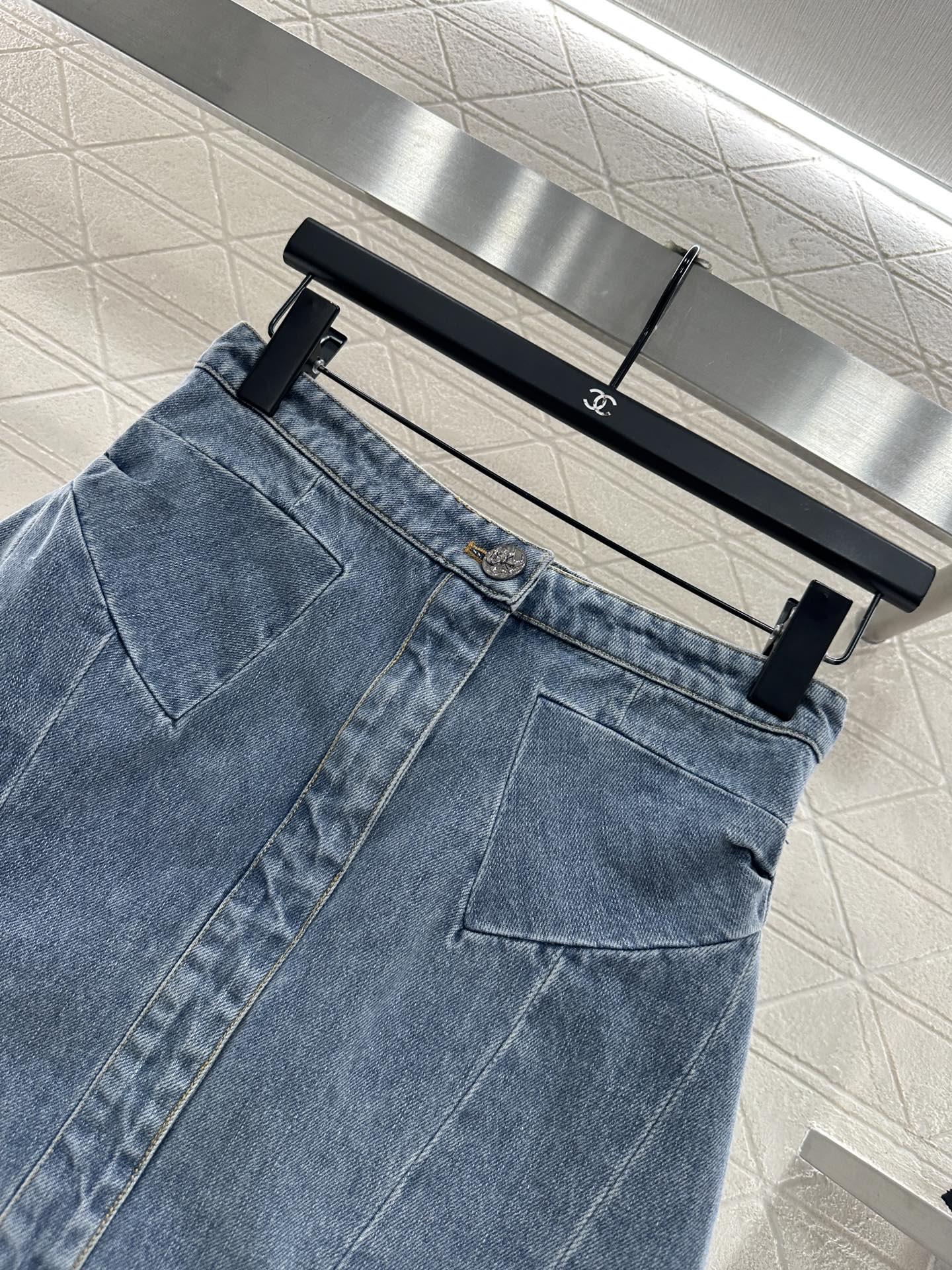 Bow denim short skirt