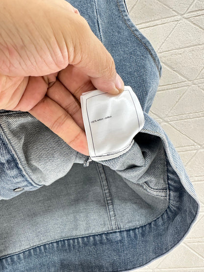 Bow denim short skirt