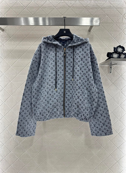 Jacquard hooded jacket