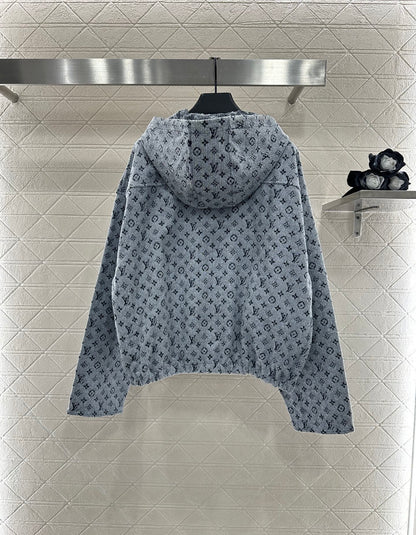 Jacquard hooded jacket