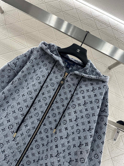 Jacquard hooded jacket