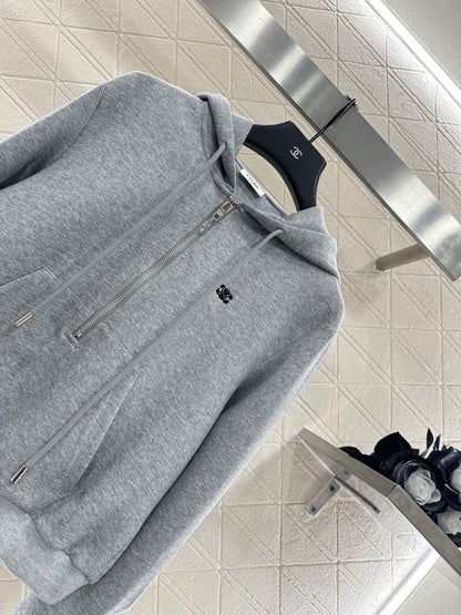 Hooded Zipper Hoodie Pants Set