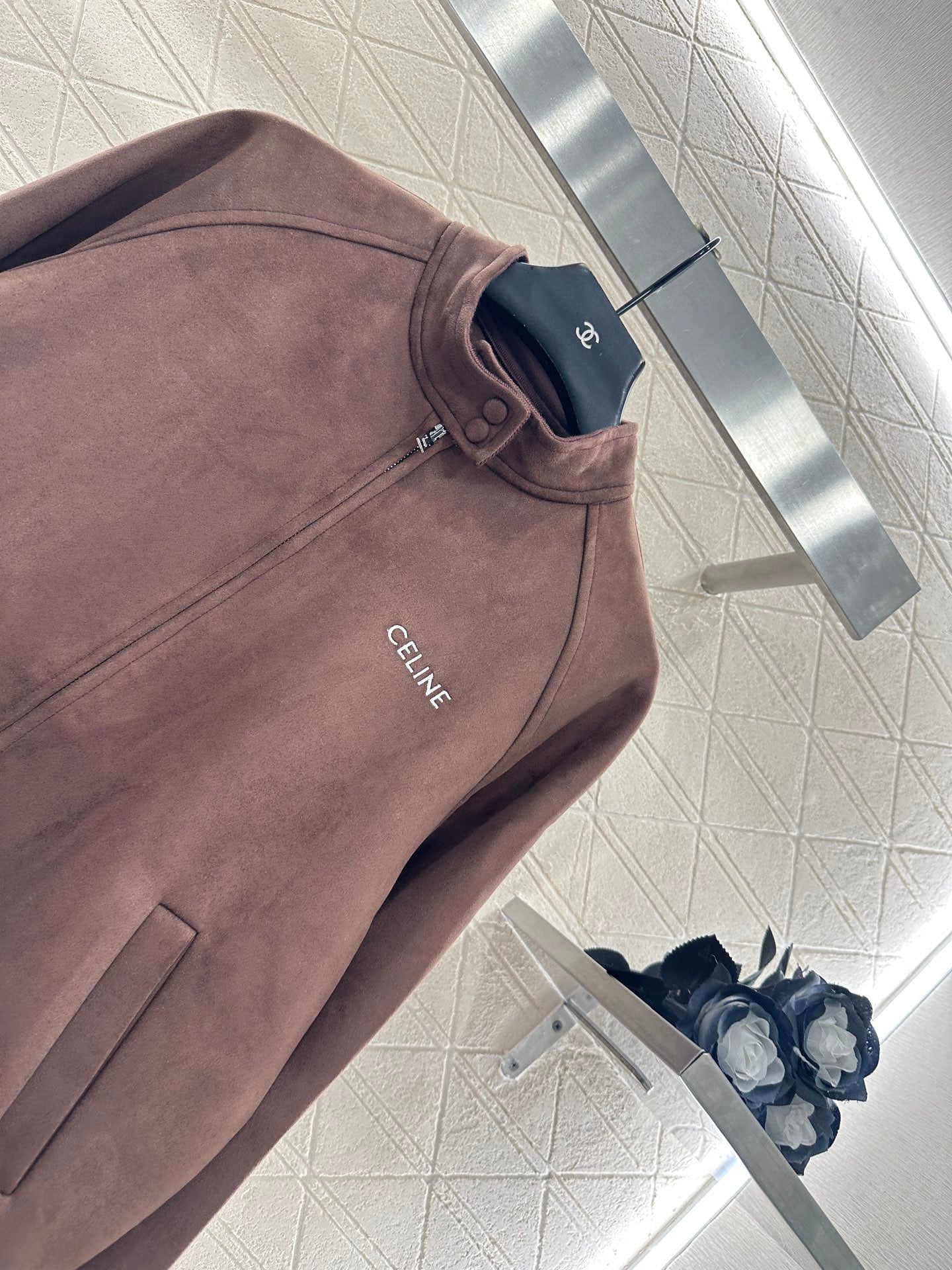 Suede flight jacket jacket