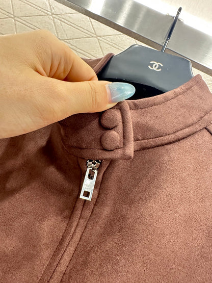 Suede flight jacket jacket