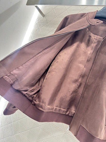 Suede flight jacket jacket