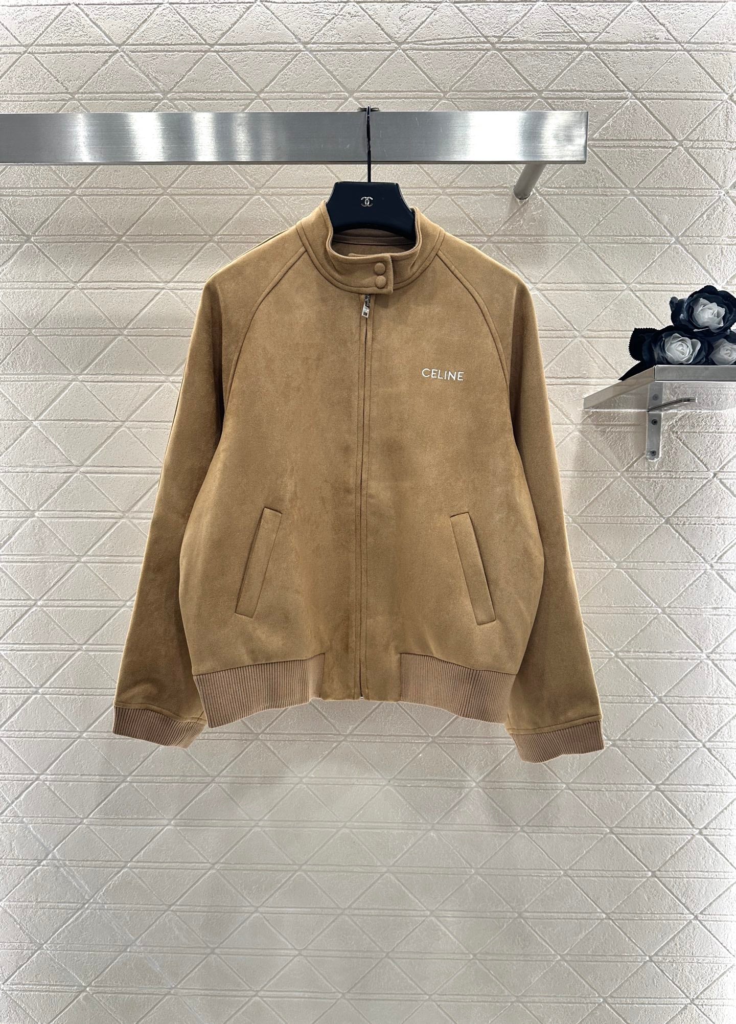 Suede flight jacket jacket