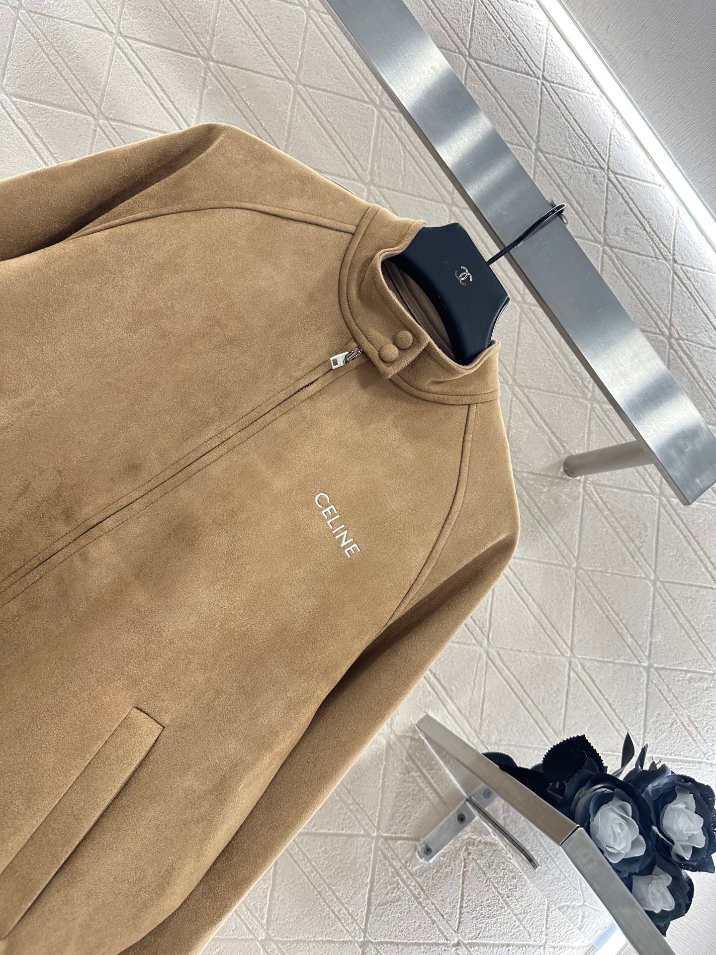 Suede flight jacket jacket