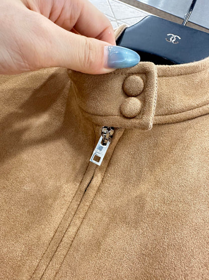 Suede flight jacket jacket