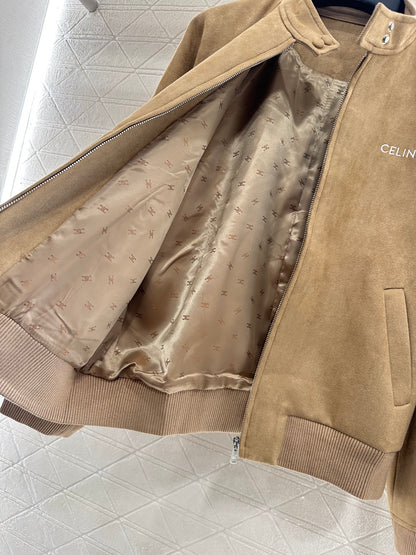 Suede flight jacket jacket