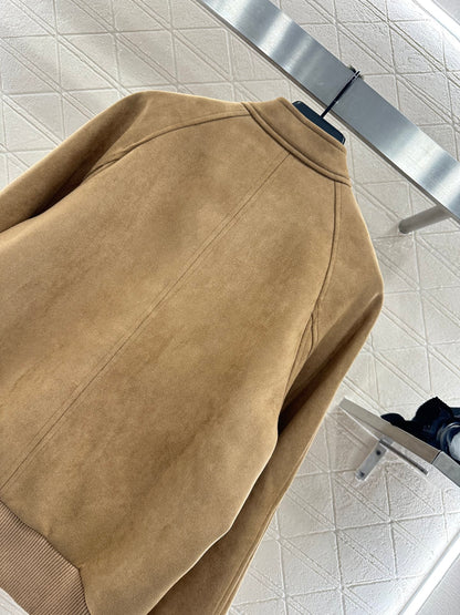 Suede flight jacket jacket