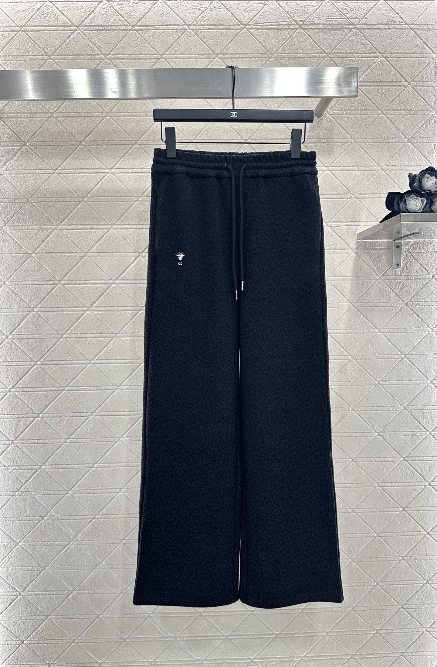 High waisted drawstring wide leg pants