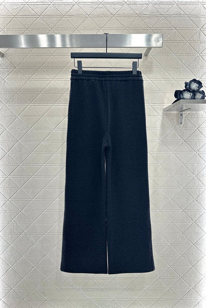 High waisted drawstring wide leg pants