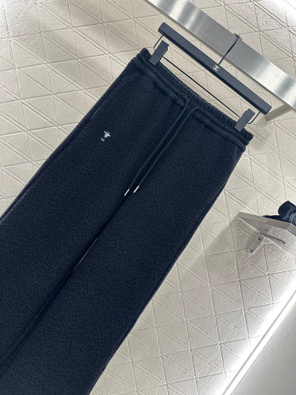 High waisted drawstring wide leg pants