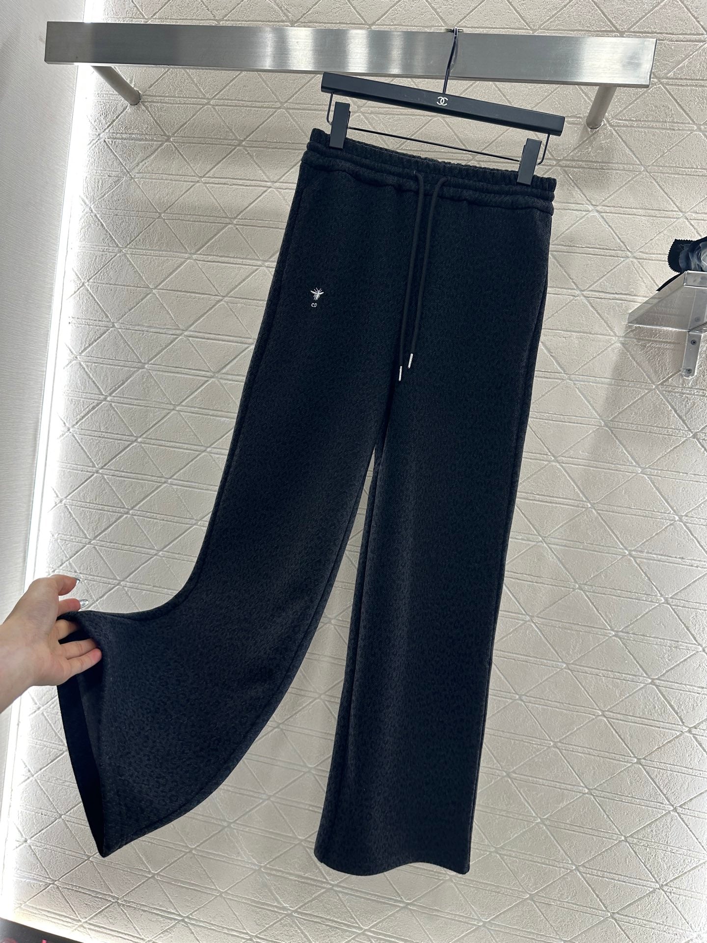 High waisted drawstring wide leg pants