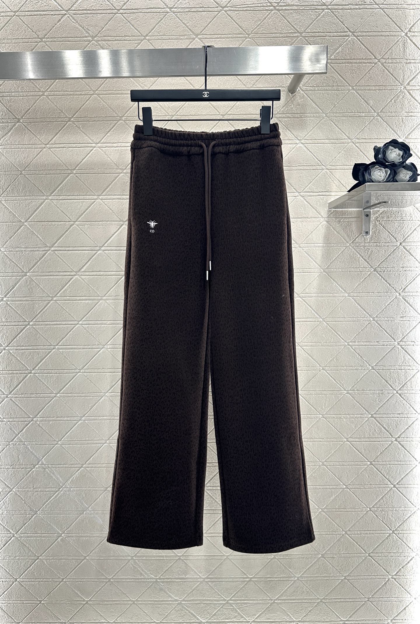 High waisted drawstring wide leg pants