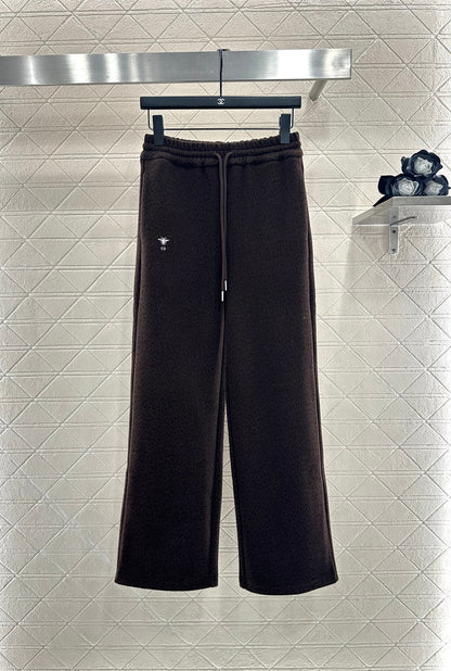 High waisted drawstring wide leg pants