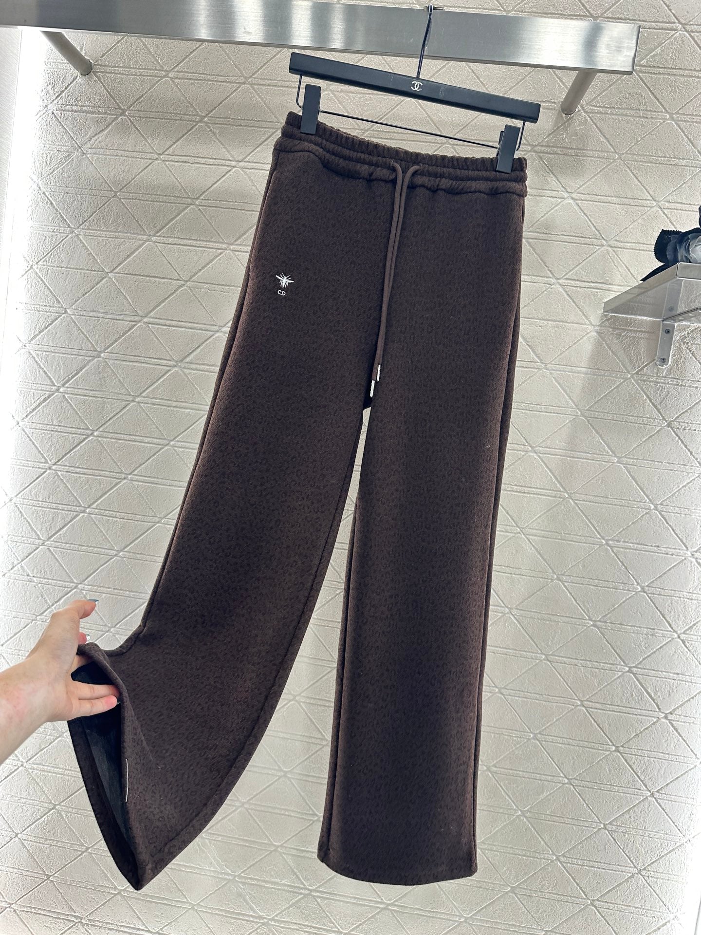 High waisted drawstring wide leg pants