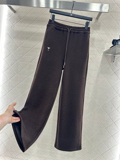 High waisted drawstring wide leg pants