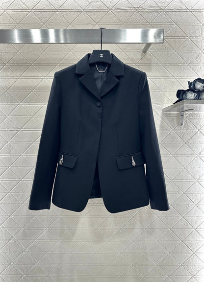 Collar suit jacket shorts set