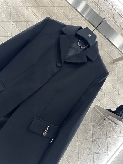 Collar suit jacket shorts set