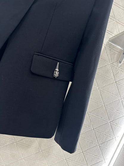 Collar suit jacket shorts set