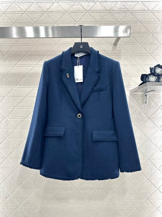 Woolen edge pocket suit jacket